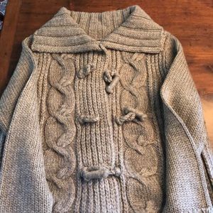 Handknit taupe sweater
